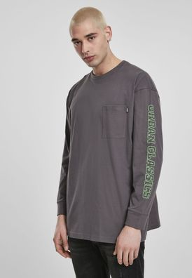 Urban Classics Longsleeve Neon Logo Boxy Pocket LS Darkshadow