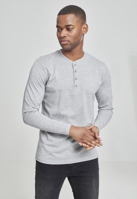 Urban Classics Longsleeve Basic Henley L/S Tee Grey