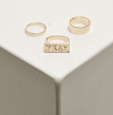 Mister Tee Ring Pray Ring Set Gold