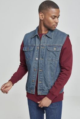 Urban Classics Weste Denim Vest Denimblue