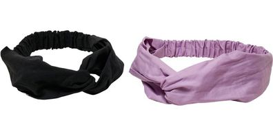 Urban Classics Light Basic Headband 2-Pack Lilac/Black