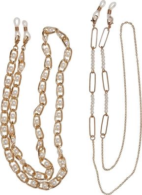 Urban Classics Multifunctional Chain With Pearls 2-Pack Gold