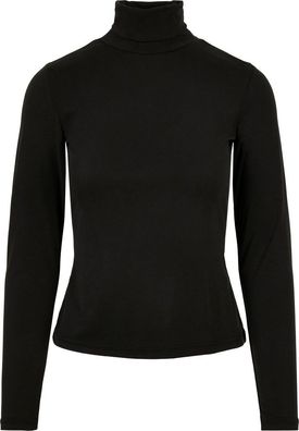 Urban Classics Damen Ladies Modal Turtleneck Longsleeve Black