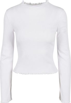 Urban Classics Damen Ladies Rib Turtelneck Longsleeve White