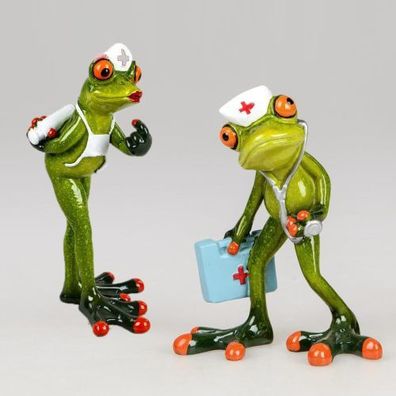 Formano Froschpaar Arzt und Schwester Krankenschwester Frosch Paar Deko Figur NEU