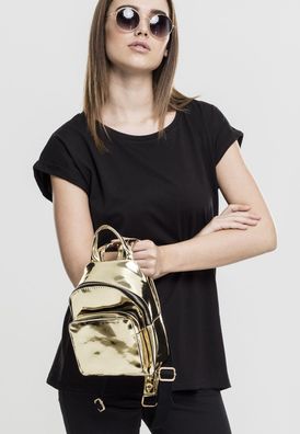 Urban Classics Tasche Mini Metallic Backpack Gold