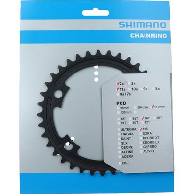 Shimano Kettenblätter 105 FC-R7000 36Z. MT 110mm Alu schwarz Fahrrad