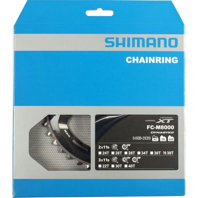 Shimano Kettenblätter DEORE XT FC-M8000 2f. 38Z. BD 38-28Z. Alu/Glasf. Kunststoff