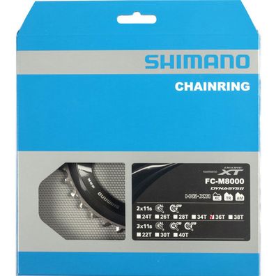 Shimano Kettenblätter DEORE XT FC-M8000 2f. 36Z. BC 36-26Z. Alu/Glasf. Kunststoff