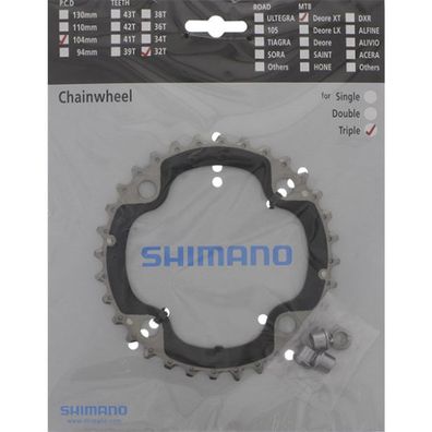 Shimano Kettenblätter Trekking FC-T551 32Z. AE+Schrauben 104mm Stahl/Glasfaser s