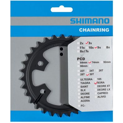 Shimano Kettenblätter FC-R3030 30 Zähne 74mm Stahl schwarz Fahrrad