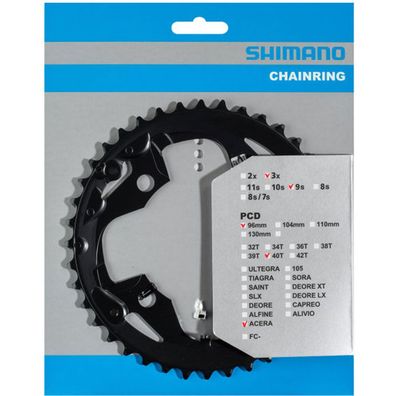 Shimano Kettenblätter ACERA FC-M3000 40 Zähne AX 96mm Stahl schwarz Fahrrad