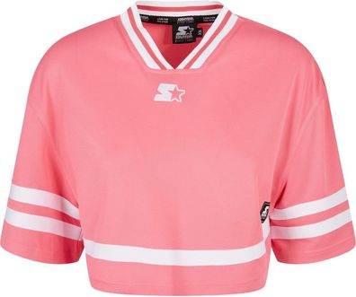 Starter Black Label Damen Ladies Cropped Mesh Jersey Pinkgrapefruit/White