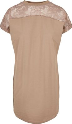 Urban Classics Damen Ladies Lace Tee Dress Softtaupe