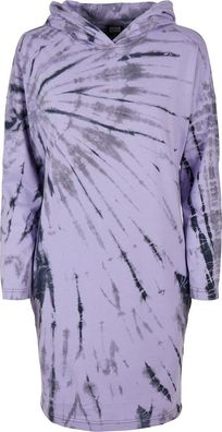 Urban Classics Damen Ladies Oversized Tie Dye Hoody Dress Black/Lavender