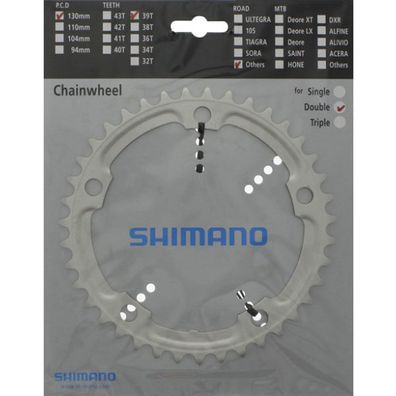 Shimano Kettenblätter Road FC-R550 39 Zähne 130mm Aluminium silber Fahrrad