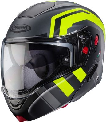 Caberg Motorrad Klapphelm Horus X Road Matt-Gun Metallic/Schwarz-Fluo-Gelb