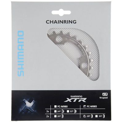 Shimano Kettenblätter XTR FC-M985 2-fach 28 Zähne AG 88mm Aluminium silber