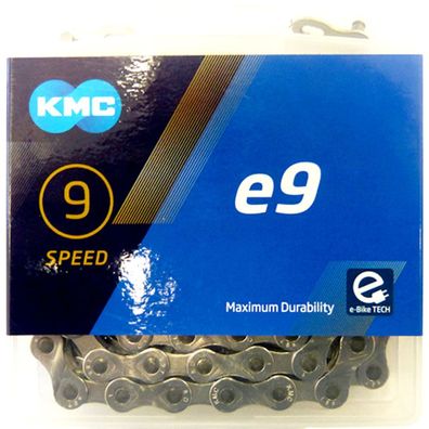 KMC Kette E9 9-fach 122 Glieder E-25 KMC Missing Link 1/2"x11/128"