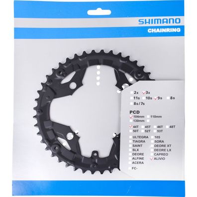 Shimano Kettenblätter ALIVIO FC-T4060 44 Zähne f. KSR 104mm Außen schwarz