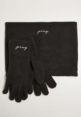 Mister Tee Handschuh/Schal Set Pray Fleece Set Black