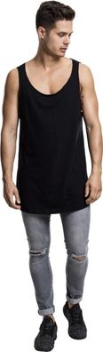 Urban Classics Tanktop Long Shaped Open Edge Loose Tank Black