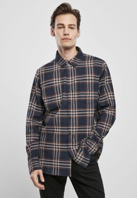 Urban Classics T-Shirt Checked Campus Shirt Darkblue/Rustred