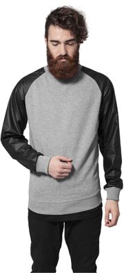 Urban Classics Pullover Raglan Leather Imitation Crew Black