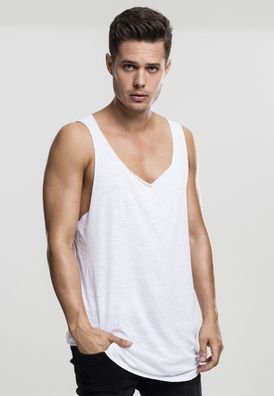 Urban Classics Tanktop Long Shaped Open Edge Loose Tank White