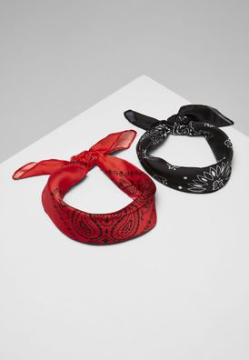 Urban Classics Halstuch Satin Bandana 2-Pack Black/Red