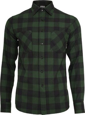 Urban Classics Kinder Hemd Boys Checked Flanell Shirt Black/Forest