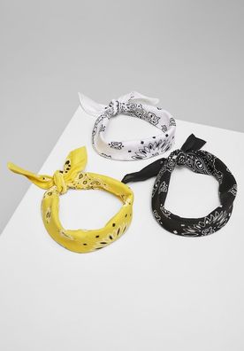 Urban Classics Halstuch Multicolor Bandana 3-Pack Black+Yellow+White