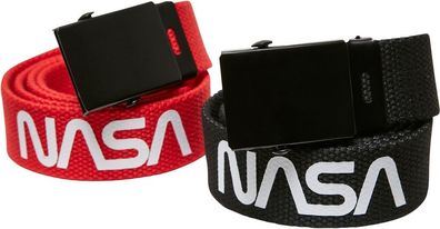 Mister Tee Jungen Gürtel Nasa Belt Kids 2-Pack Black/Red