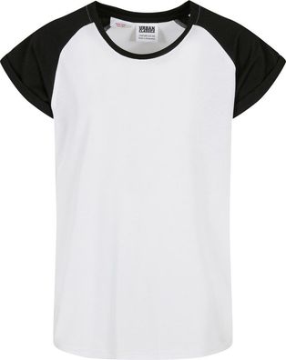 Urban Classics Mädchen Girls Contrast Raglan Tee White/Black