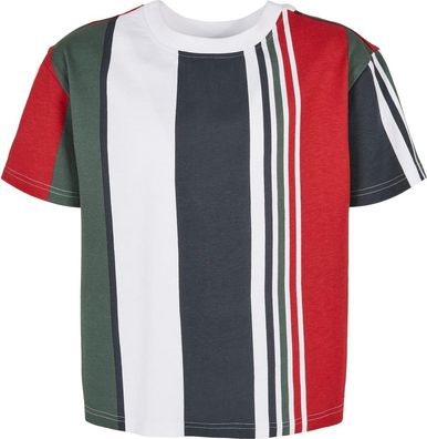 Urban Classics Jungen Boys Heavy Oversized Big AOP Stripe Tee White/Navy