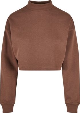 Urban Classics Damen Ladies Cropped Oversized Sweat High Neck Crew Bark