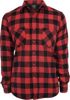 Urban Classics Kinder Hemd Boys Checked Flanell Shirt Black/Red