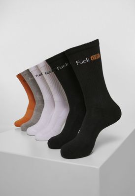 Mister Tee Socken Fuck Off Socks 6-Pack Black/White/Grey/Neonorange