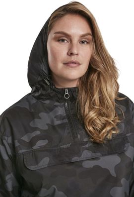 Urban Classics Damen Jacke Ladies Camo Pull Over Jacket Darkcamouflage