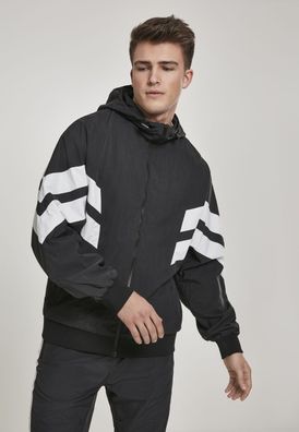 Urban Classics Jacke Crinkle Panel Track Jacket Black/White