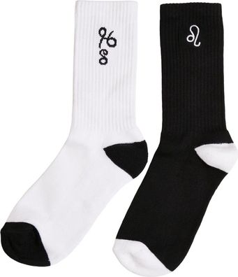 Mister Tee Zodiac Socks 2-Pack Black/White Leo