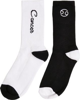 Mister Tee Zodiac Socks 2-Pack Black/White Cancer