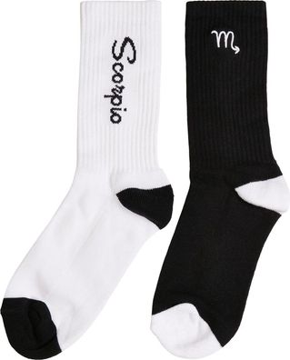 Mister Tee Zodiac Socks 2-Pack Black/White Scorpio