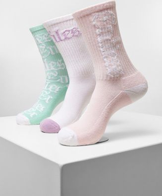 Mister Tee Endless Socks 3-Pack White/Lightrose/Mint