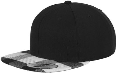 Flexfit Cap Checked Flanell Peak Snapback Black/White