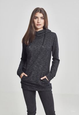 Urban Classics Damen Hoodie Ladies Slub Terry High Neck Hoody Black/White