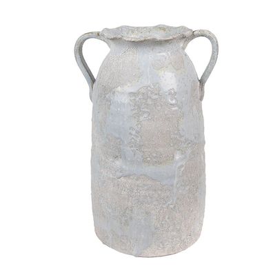 Clayre & Eef Vase 19x16x28 cm Grau Terrakotta (Gr. 19x16x28 cm)