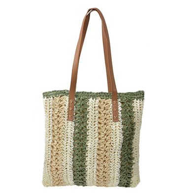 Clayre & Eef Strandtasche 36x40 cm Beige Grün Synthetisch