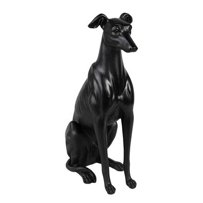 Clayre & Eef Dekorationsfigur Hund 20x10x30 cm Schwarz Kunststoff (Gr. 20x10x30 cm)