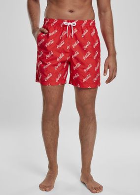 Merchcode Badehose Coca Cola Logo AOP Swimshorts Red